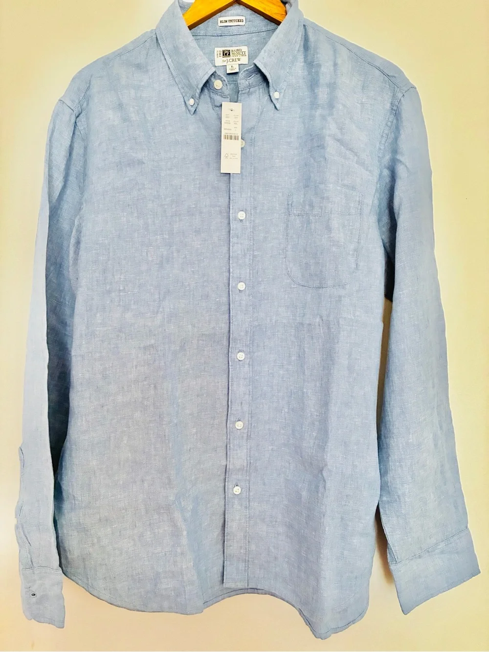 J.Crew. Men’s Best seller Slim Untucked Baird McNutt Irish linen shirt.L.NWT.